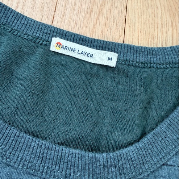 Marine Layer Long Sleeve Crew Neck Shirt Men’s Medium Blue Soft Knit - Picture 2 of 5